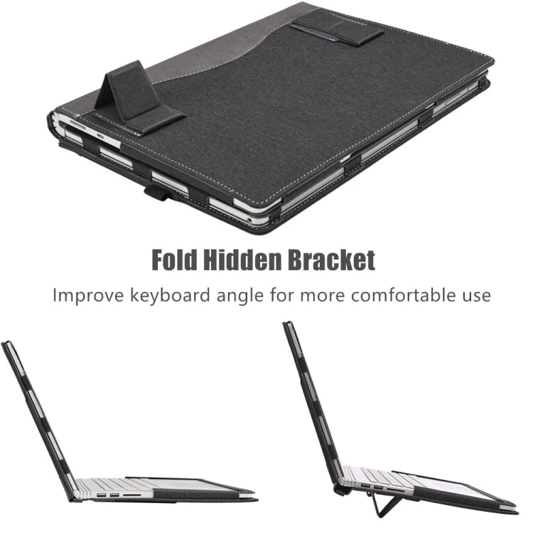 Hjemix | For Samsung Galaxy Book 3 360 13,3 tommer lær laptop anti-fall beskyttende etui med stativ (Vinrød)
