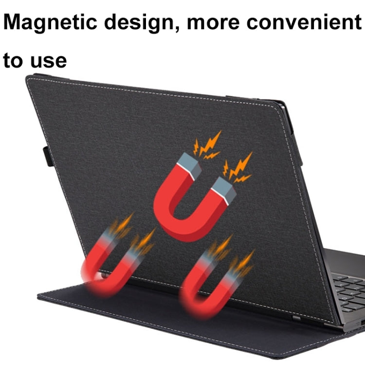 Hjemix | For Samsung Galaxy Book Pro 13.3 Tommer Lær Laptop Anti-Fall Beskyttelsesveske med Stativ (Svart)