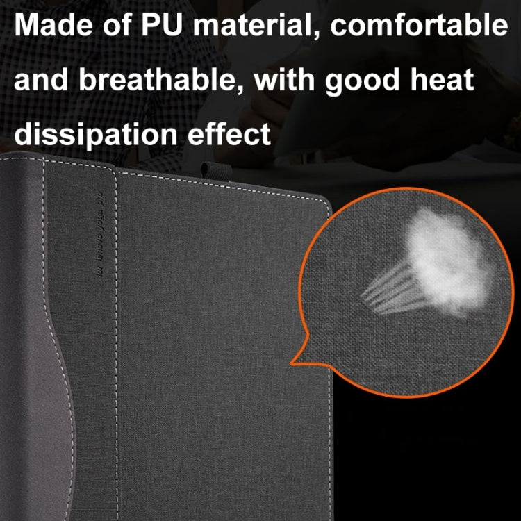 Hjemix | For Samsung Galaxy Book Pro 13.3 Tommer Lær Laptop Anti-Fall Beskyttelsesveske med Stativ (Svart)