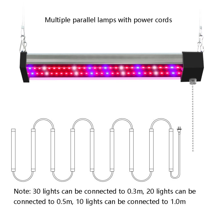 Hjemix | LED vekstlampe full spekterplante lys rør, Stil: Liten dobbel rad 100 cm (EU-plugg)