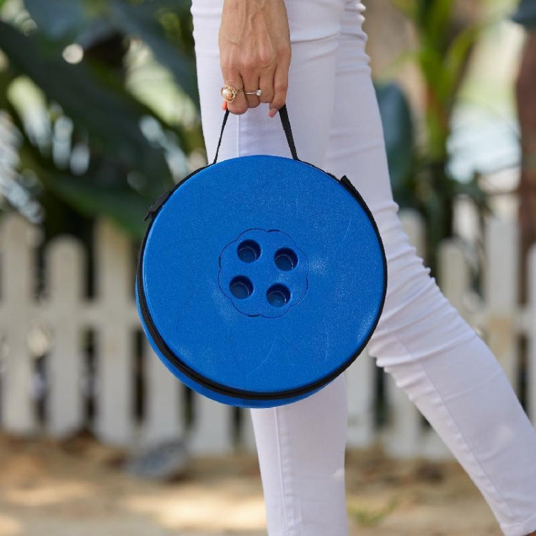 Hjemix | Utendørs bærbar lotus hevet sammenleggbart teleskopisk krakk (Svart)