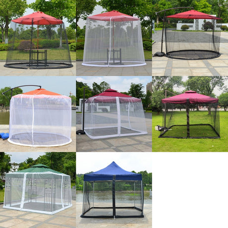 Hjemix | HY-0205 300 x 230 cm Utendørs Solparaply Antimygg Nettdeksel, Dimensjoner: Faltelt (Svart)