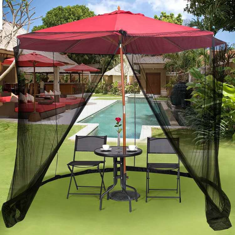 Hjemix | HY-0205 300 x 230 cm Utendørs Solparaply Antimygg Nettdeksel, Dimensjoner: Faltelt (Svart)