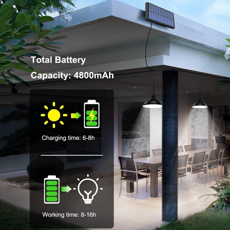 Hjemix | IP65 Vanntett Utendørs Solenergi LED Lyspære Kronelys Innendørs Lys, Spesifikasjon: Enkel Hvit Lys med Fjernkontroll