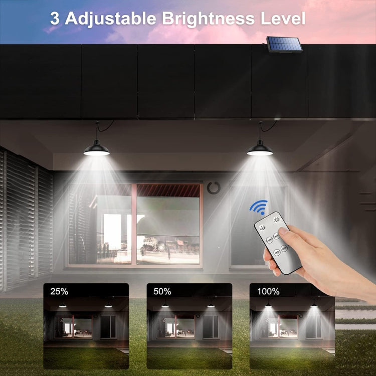 Hjemix | IP65 Vanntett Utendørs Solenergi LED Lyspære Kronelys Innendørs Lys, Spesifikasjon: Enkel Hvit Lys med Fjernkontroll