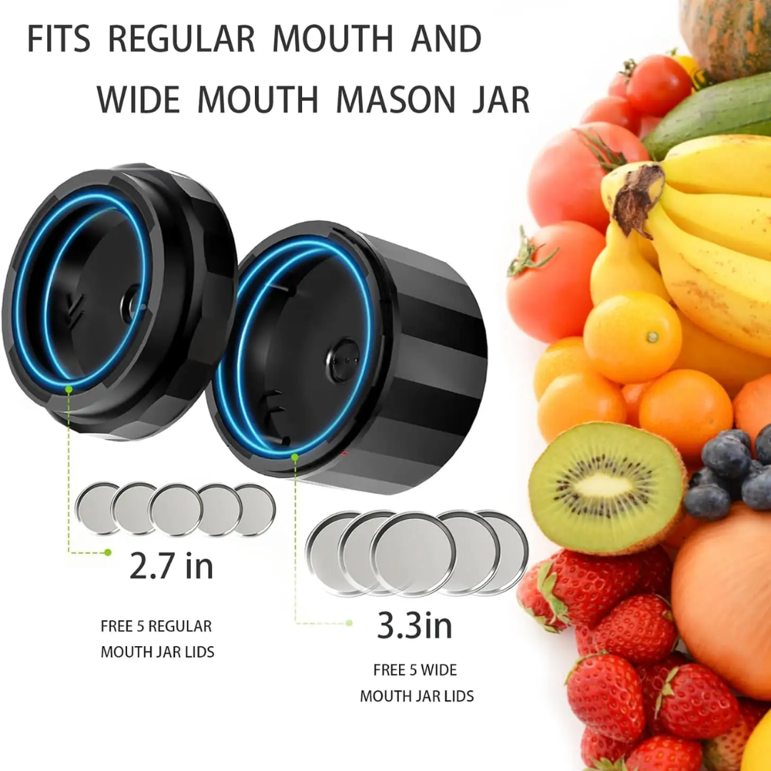 Hjemix | Elektrisk Mason Jar Vakuumforseglingssett - Bevar friskhet raskt!