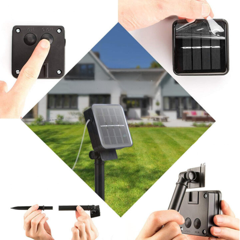 Hjemix | Marokkanske vanntette sollyskjeder, l 12 meter, 100 LED-pærer, l 8