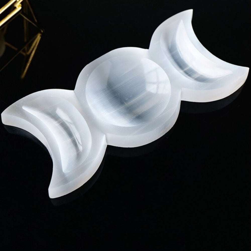 Hjemix | Måne Spådom Selenitt Krystall Skål