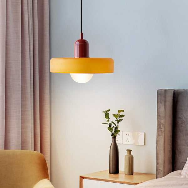 Hjemix | Pendellampe laget av farget glass | Elegant hengelampe i Bauhaus-stil | Designlampe for stue og spisestue