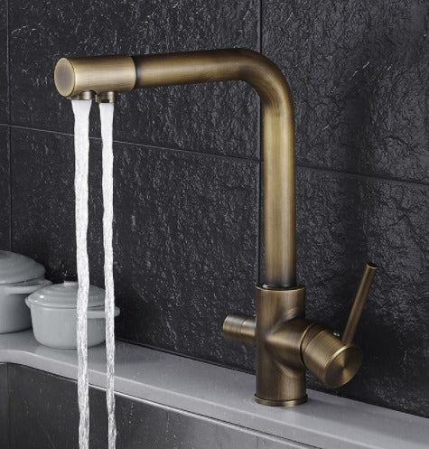 Hjemix | Filtrert Vann Kjøkkenkran Dobbel Håndtak Kran