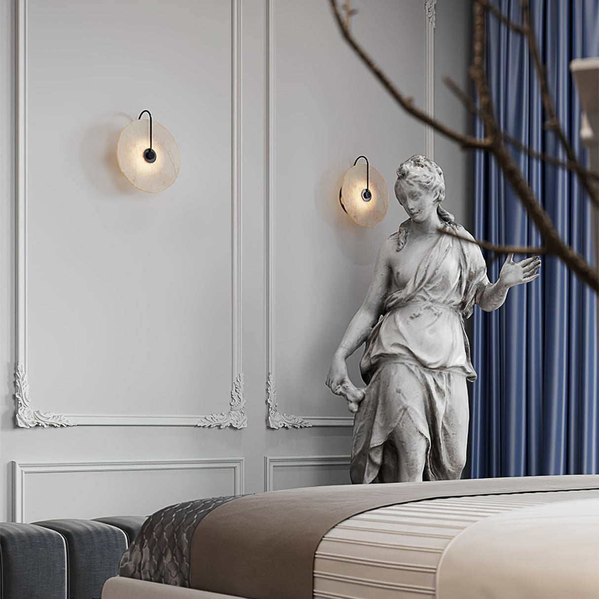 Hjemix | Hvit Alabaster Vegglampe