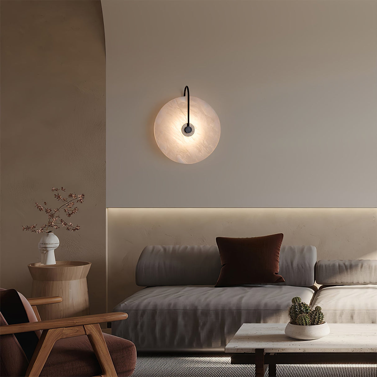 Hjemix | Hvit Alabaster Vegglampe