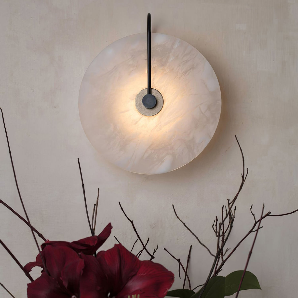 Hjemix | Hvit Alabaster Vegglampe