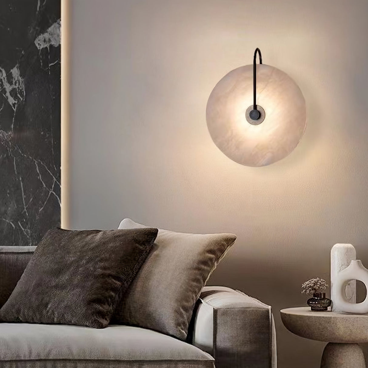 Hjemix | Hvit Alabaster Vegglampe