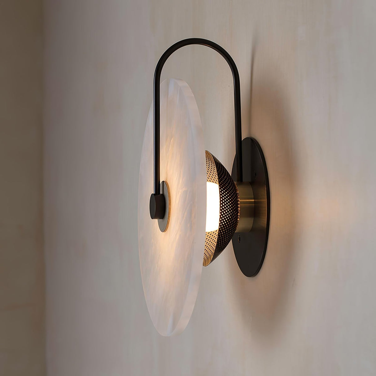 Hjemix | Hvit Alabaster Vegglampe