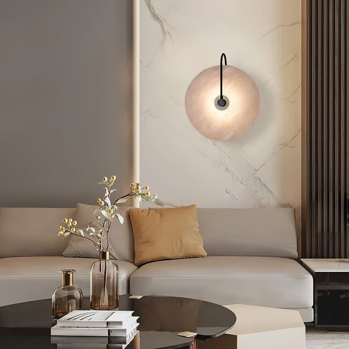 Hjemix | Hvit Alabaster Vegglampe