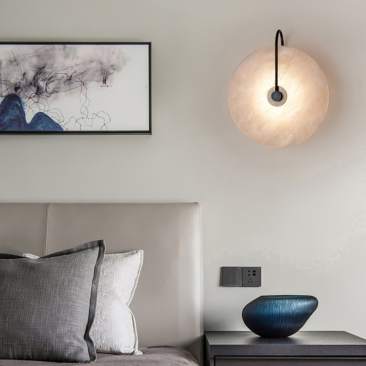 Hjemix | Hvit Alabaster Vegglampe