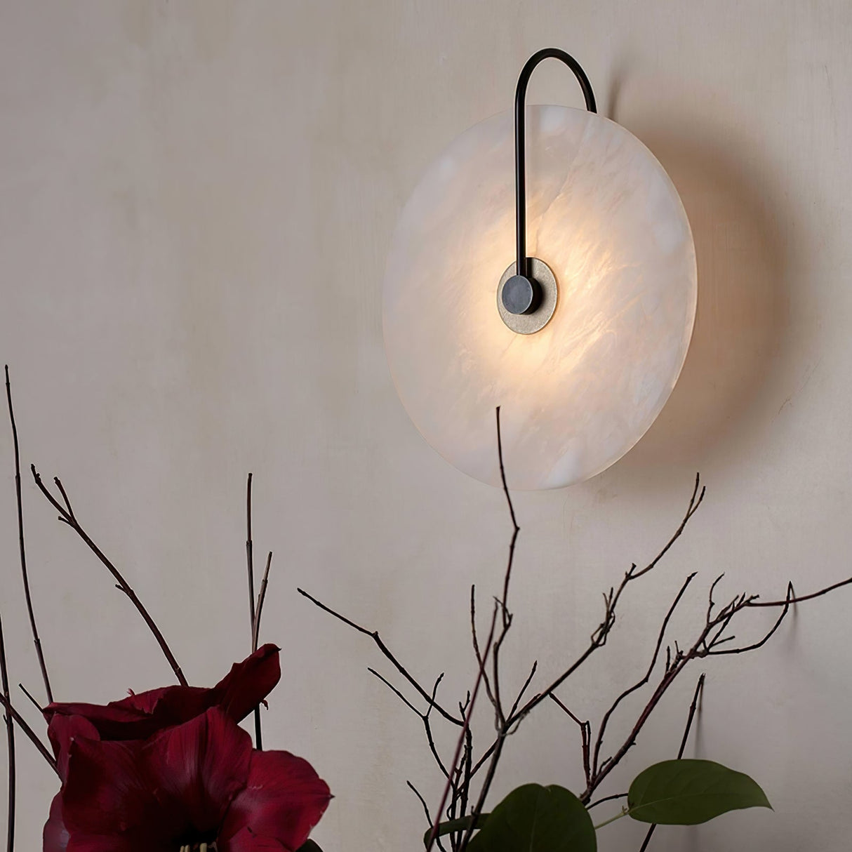 Hjemix | Hvit Alabaster Vegglampe