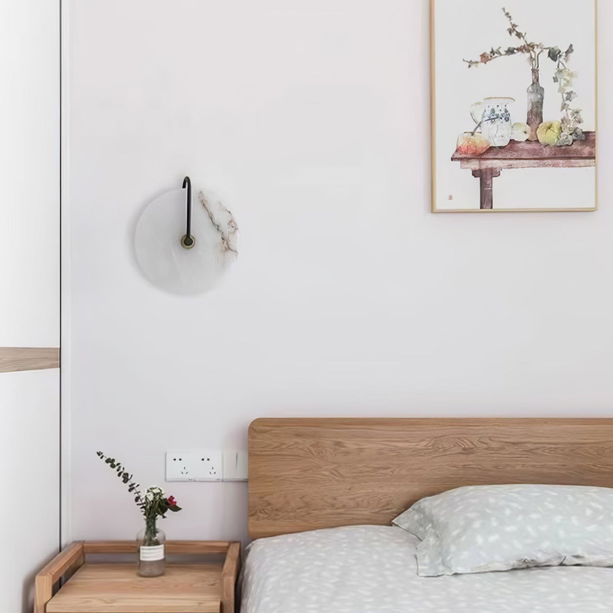 Hjemix | Hvit Alabaster Vegglampe