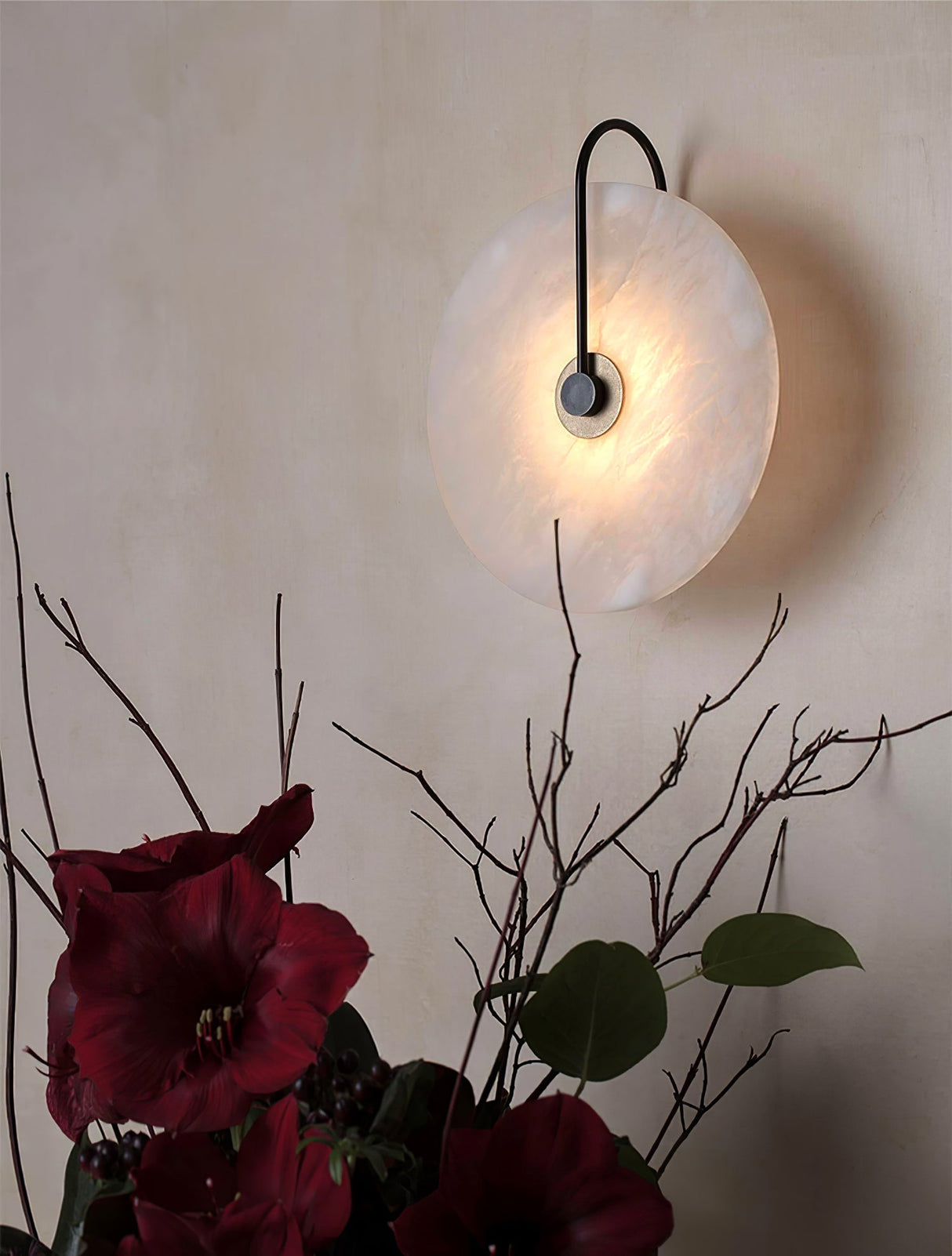 Hjemix | Hvit Alabaster Vegglampe
