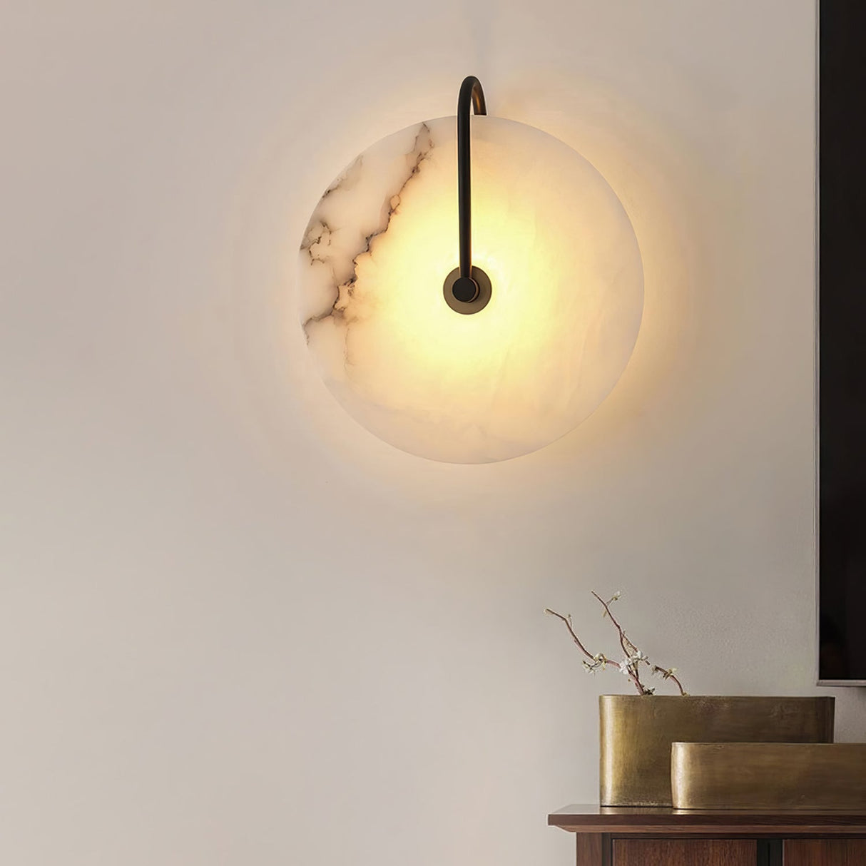 Hjemix | Hvit Alabaster Vegglampe