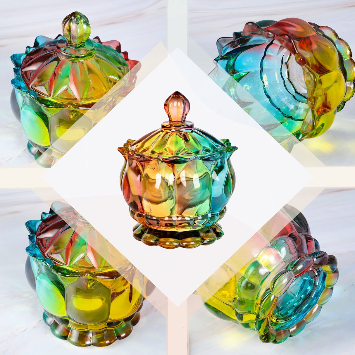 Hjemix | Iridescent Sukkerbolle med Lokk