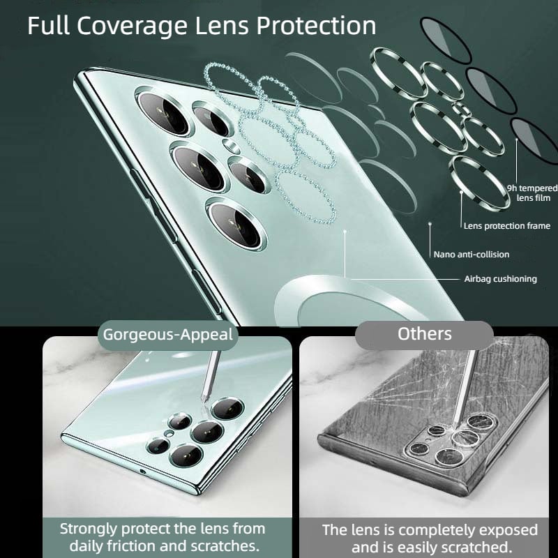 Hjemix | Transparent luksusbelegg magnetisk deksel for Samsung