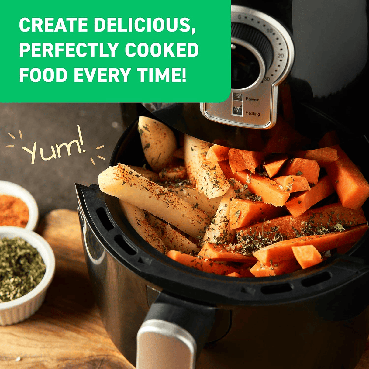 Hjemix | Air Fryer Juksundervisning Magneter Matlagingsinstruksjonshefte