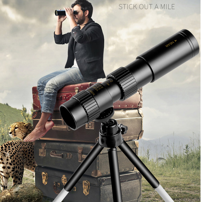 Hjemix | 4K 10-300X40mm Super Telefoto Zoom Monokulært Teleskop