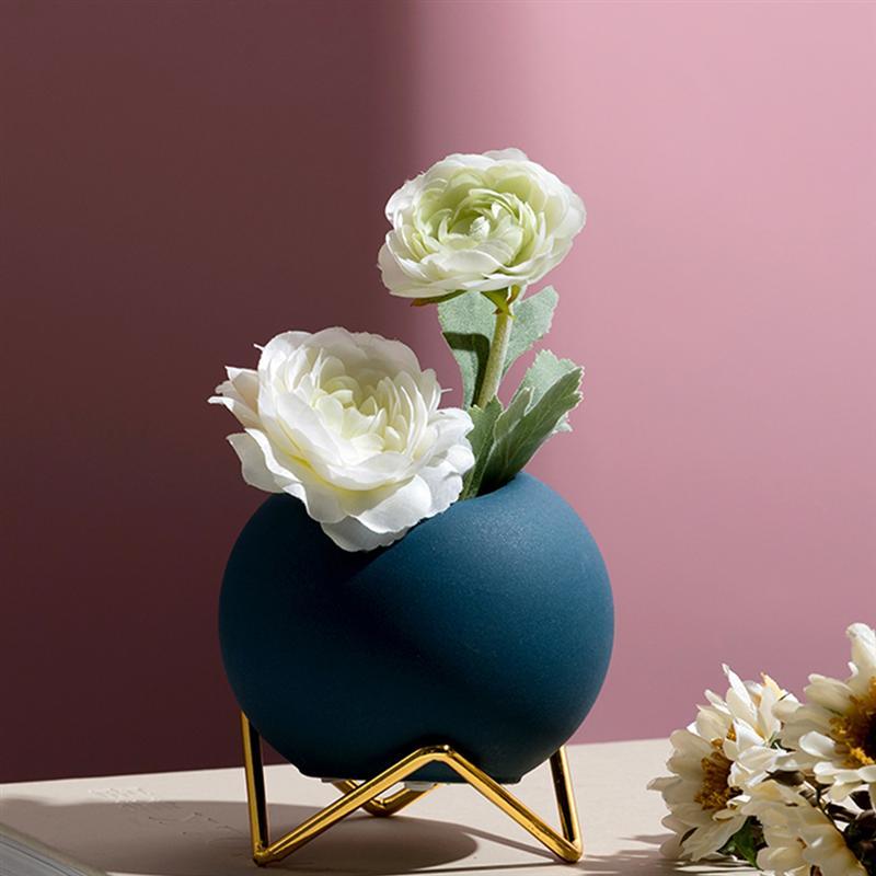 Hjemix | Abstrakte Farger Keramiske Blomsterpotter med Stativ
