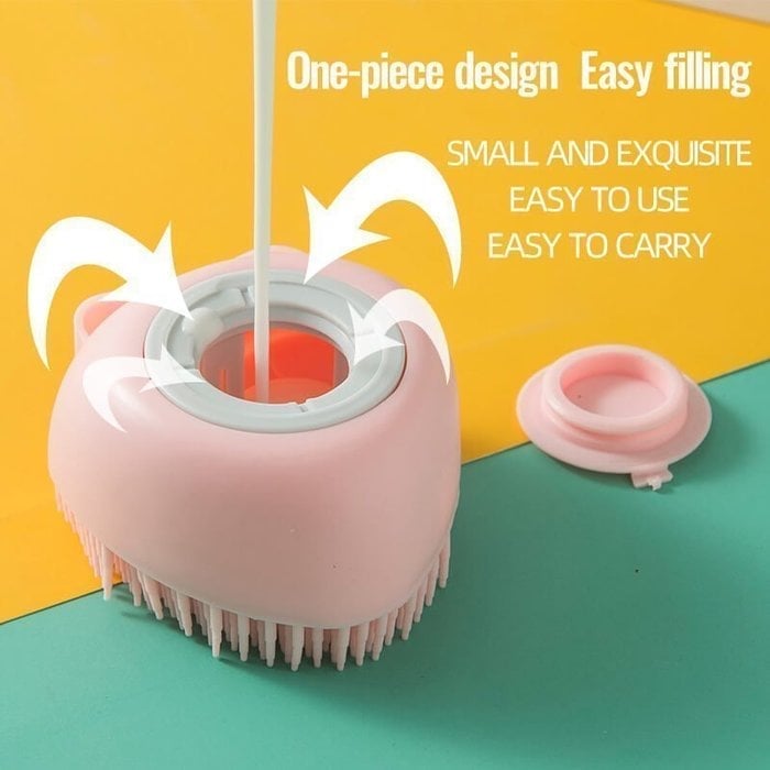 Hjemix | Bad Pet Badekost Massasje Myk Silikon Kam Pet