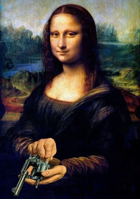 Hjemix | Aesthetic Funny Mona Lisa Canvas Plakat
