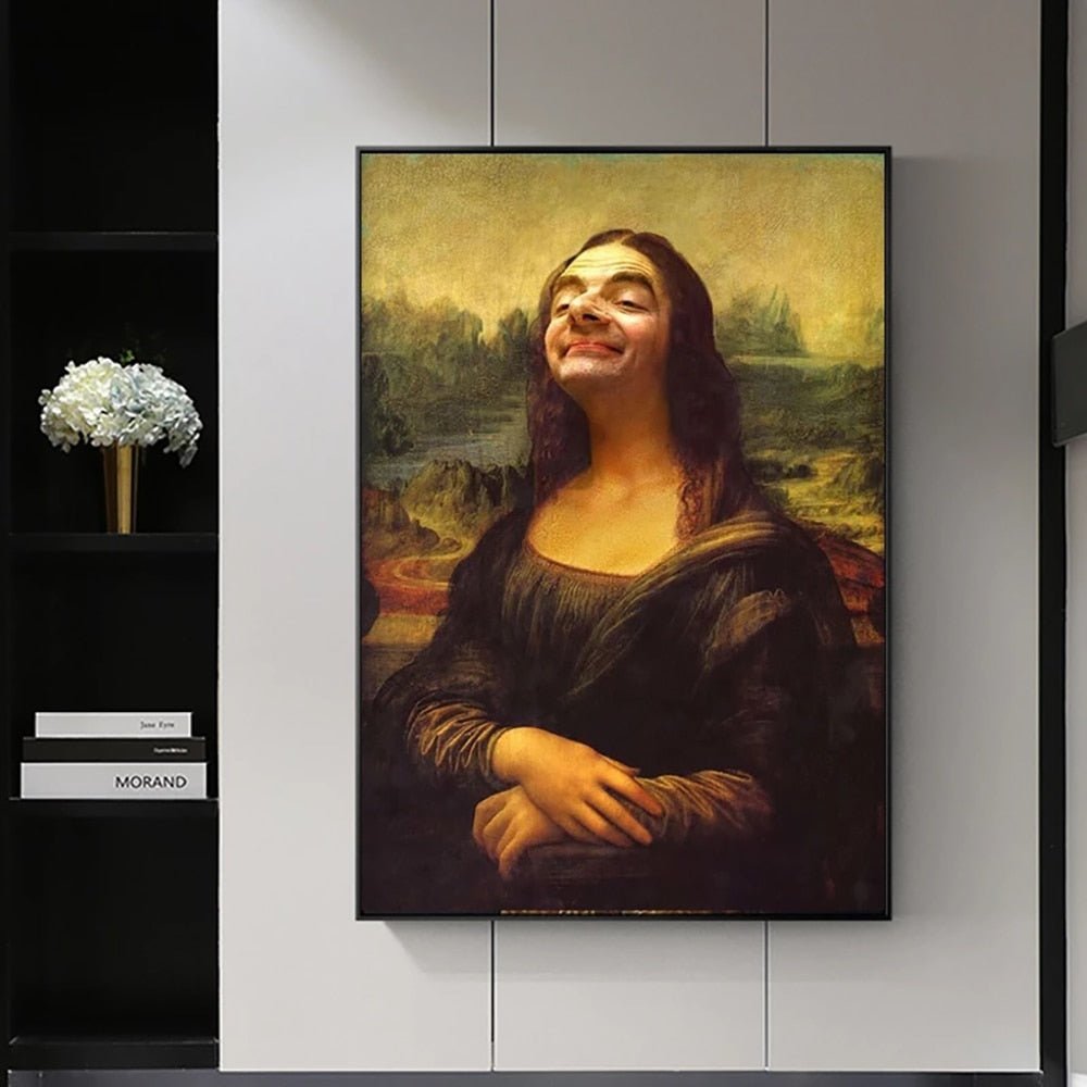 Hjemix | Aesthetic Funny Mona Lisa Canvas Plakat