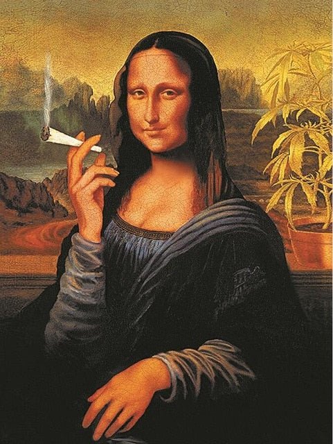 Hjemix | Aesthetic Funny Mona Lisa Canvas Plakat