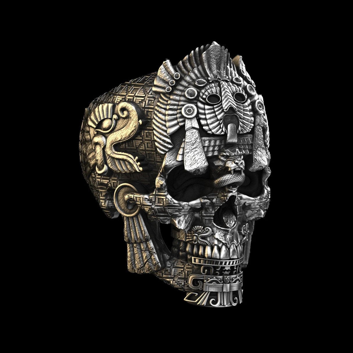 Hjemix | Sølv svart skull ring