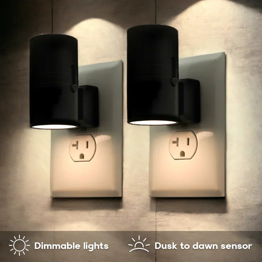Hjemix | Dimmbar Plug-In Nattlys med Bevegelsessensor - LED Lys for Soverom, Ganger og Trapper