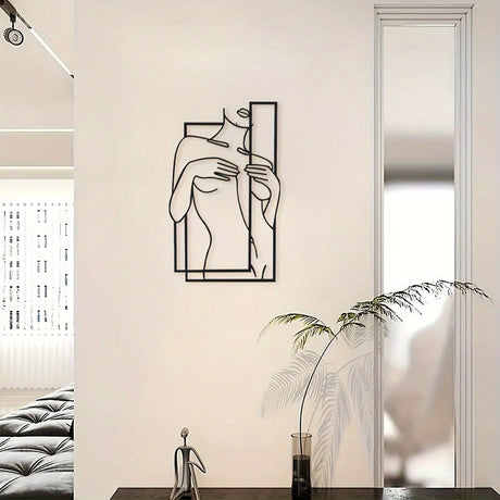 Hjemix | LineaArt Metallveggdekorasjon - Moderne minimalistisk veggkunst for soverom