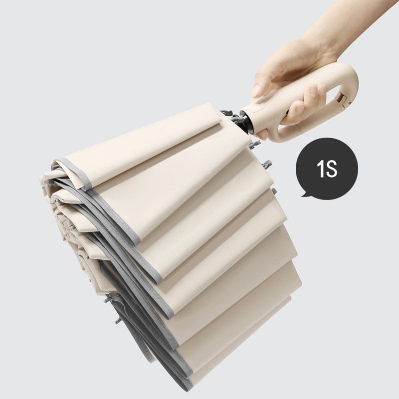 Hjemix | Ring spenne paraply, Reflekterende sikkerhetsstripe, Solid vindbestandig, Reiseportabel