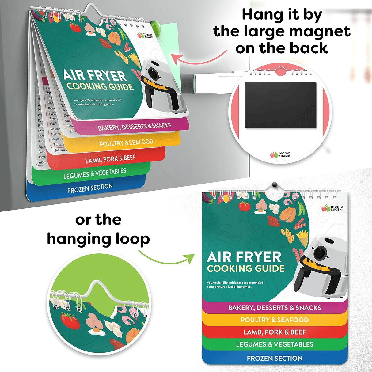 Hjemix | Air Fryer Juksundervisning Magneter Matlagingsinstruksjonshefte