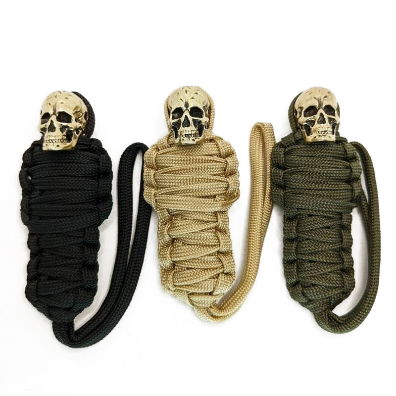 Hjemix | Paracord nøkkelring mumie messing hodeskalle