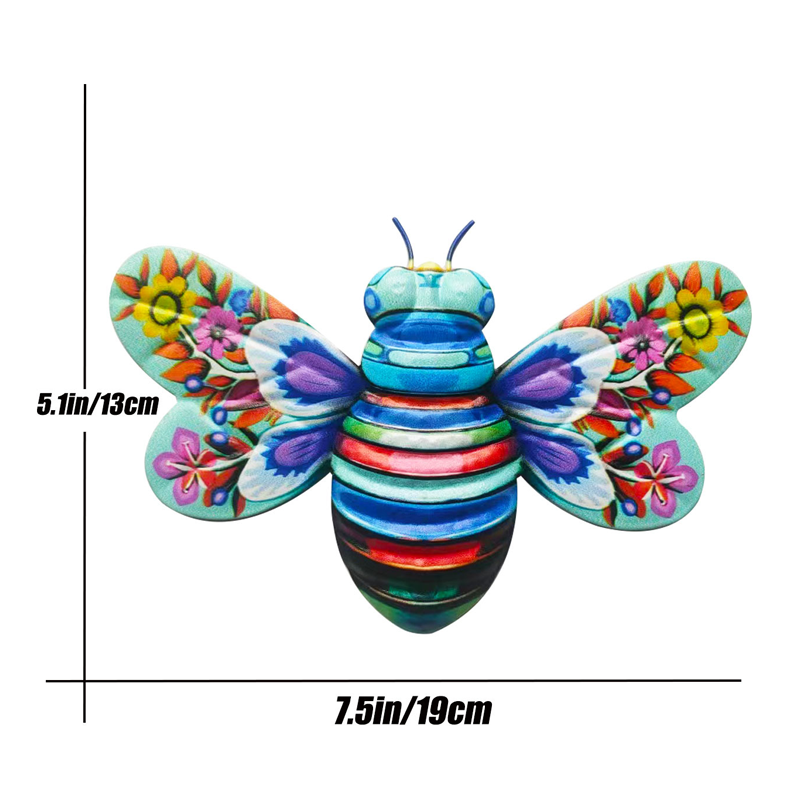Hjemix | Iron Bee Art Sculpture Hengende Veggdekorasjoner for Hage