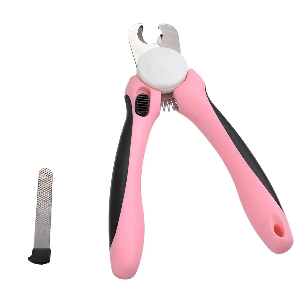 Hjemix | Rustfritt Stål Kjæledyr Negl Klippere med Sikkerhetsbeskyttelse og Gratis Neglefil - Perfekt for Middels og Store Hunder