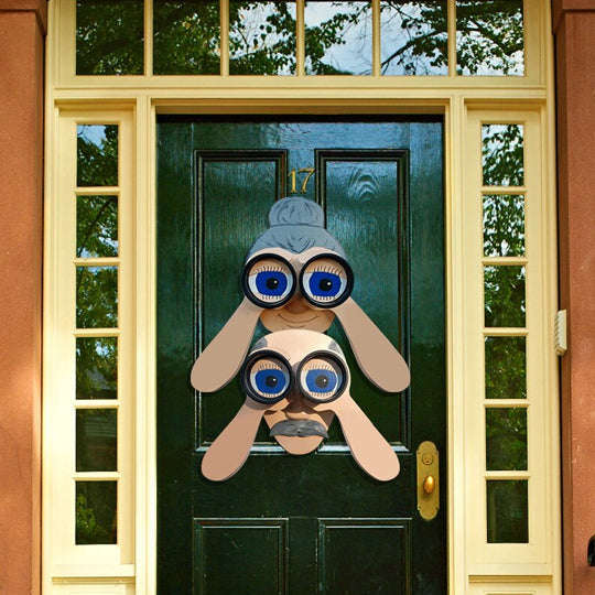 Hjemix | Gjerde Dekorasjon Nysgjerrig Gammel Mann og Kvinne Hage Gårds Kunst