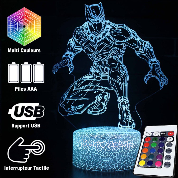 Hjemix | 3D Lampe Marvel Black Panther Stealth