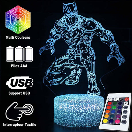Hjemix | 3D Lampe Marvel Black Panther Stealth