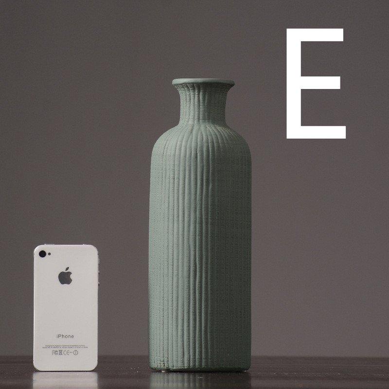 Hjemix | Brun Beige Grå Keramikk Blomstervase Potte │ Hjemdekorasjonsartikkel