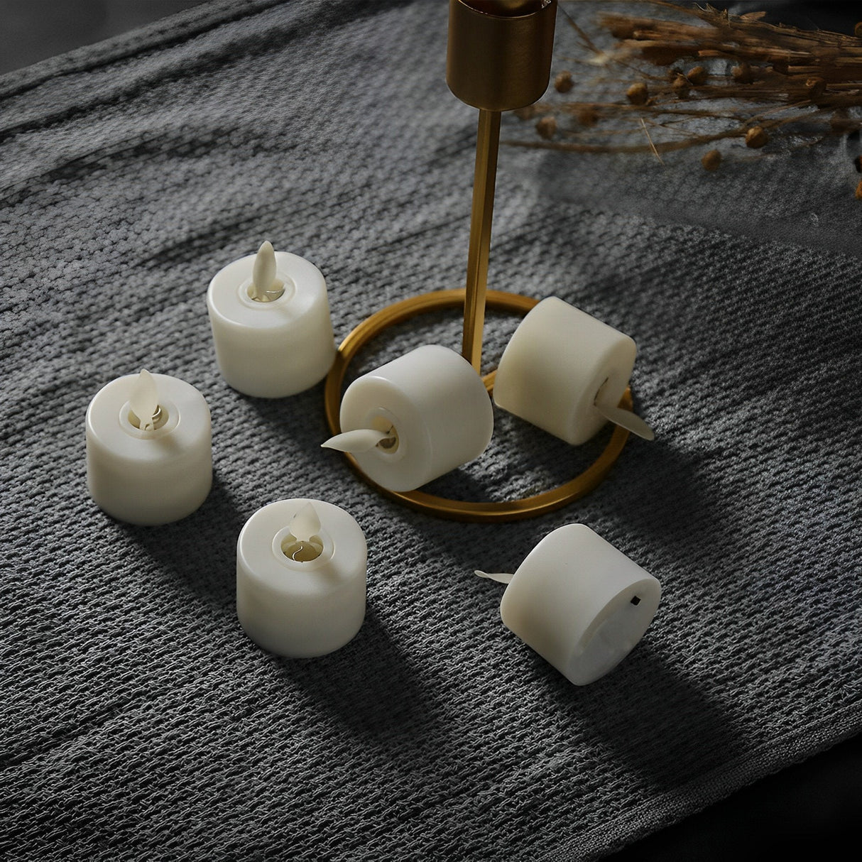 Hjemix | Elektronisk stearinlys med bevegelig flamme | Veke-løs LED lys