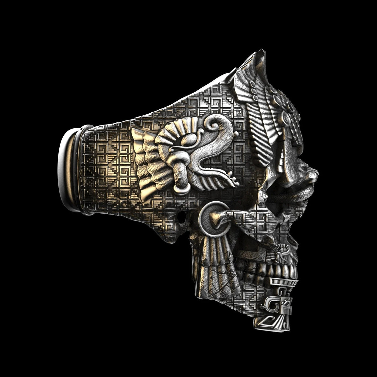 Hjemix | Sølv svart skull ring