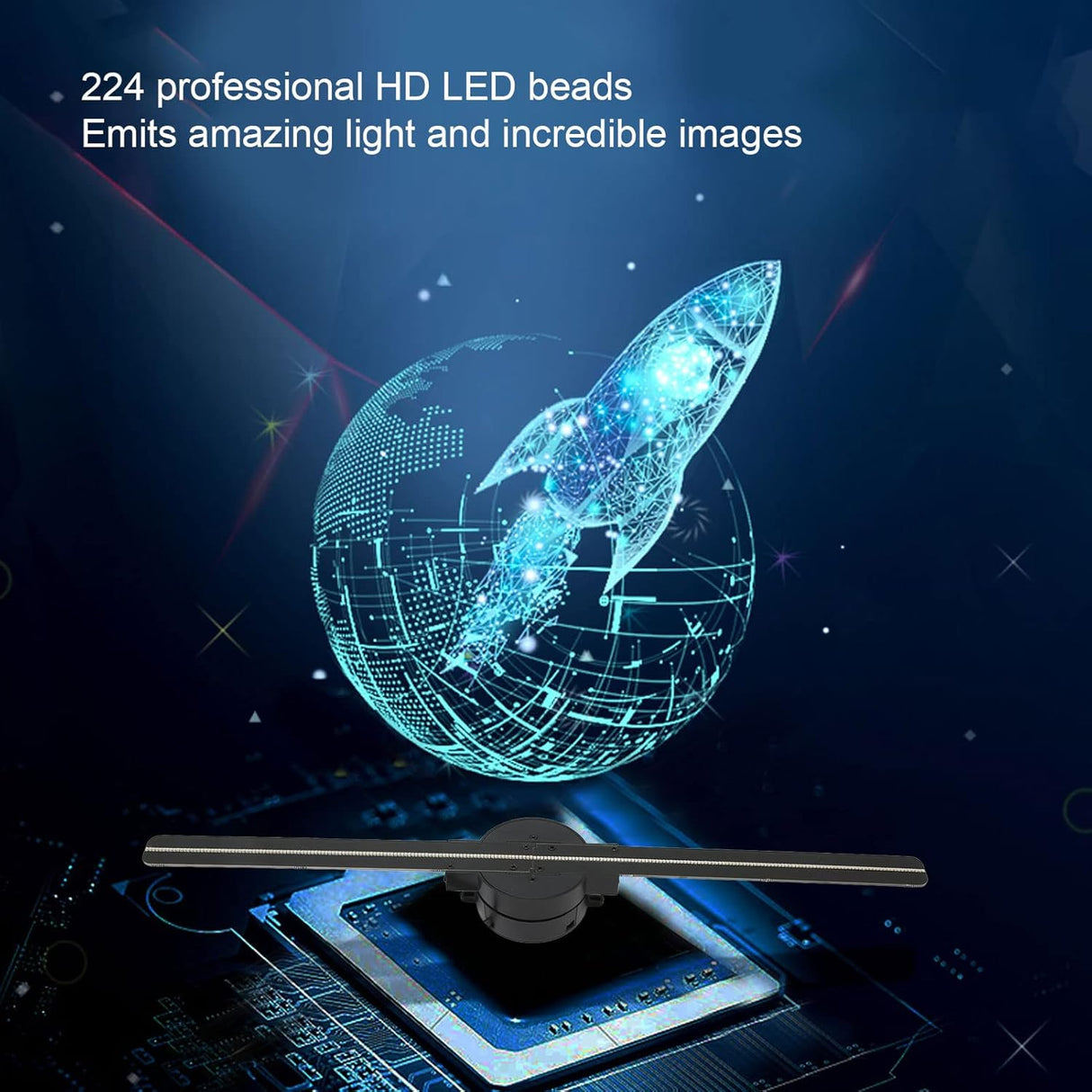 Hjemix | 3D Hologram LED Vifteprosjektor