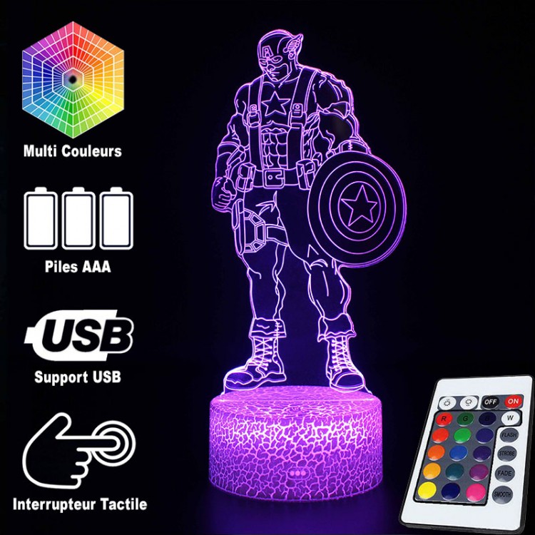 Hjemix | 3D Lampe Marvel Captain America